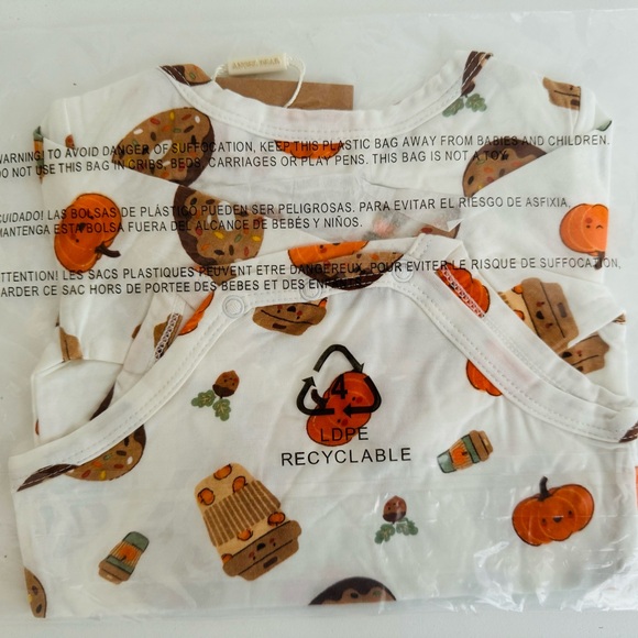 Angel Dear Bodysuit, Pumpkin Spice Latte, Size 0-3 Months NWT - Picture 5 of 5